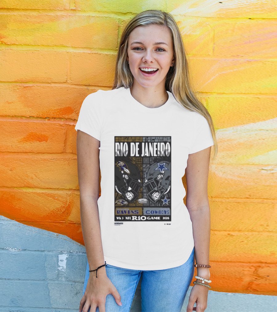 Rio De Janeiro Week 3 2026 NFL Ravens Cowboys Game T-Shirt