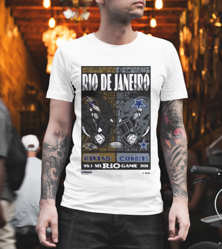 Rio De Janeiro Week 3 2026 NFL Ravens Cowboys Game T-Shirt