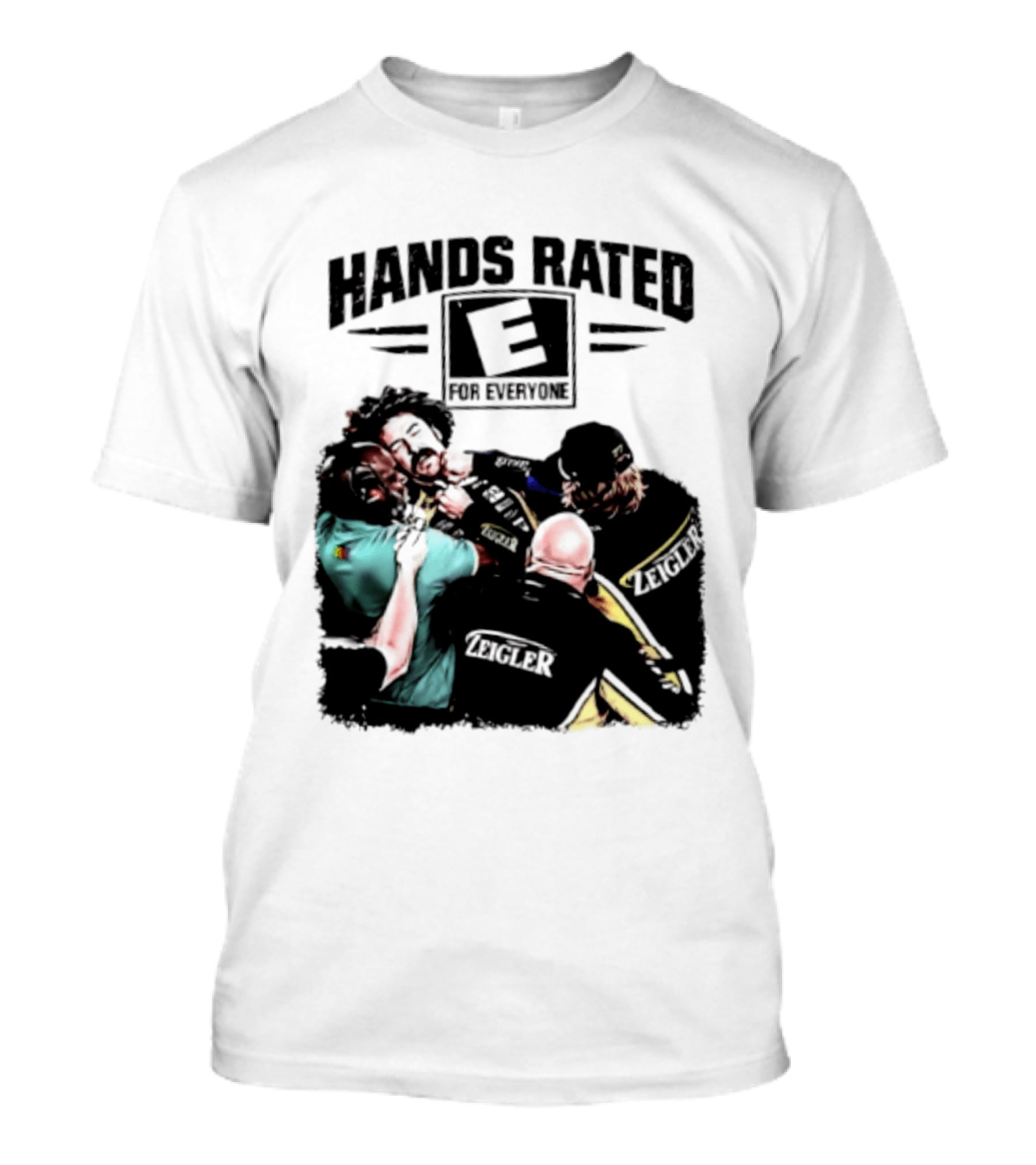 Hands Rated E For Everyone NASCAR Racing Brawl Scene T-Shirt
