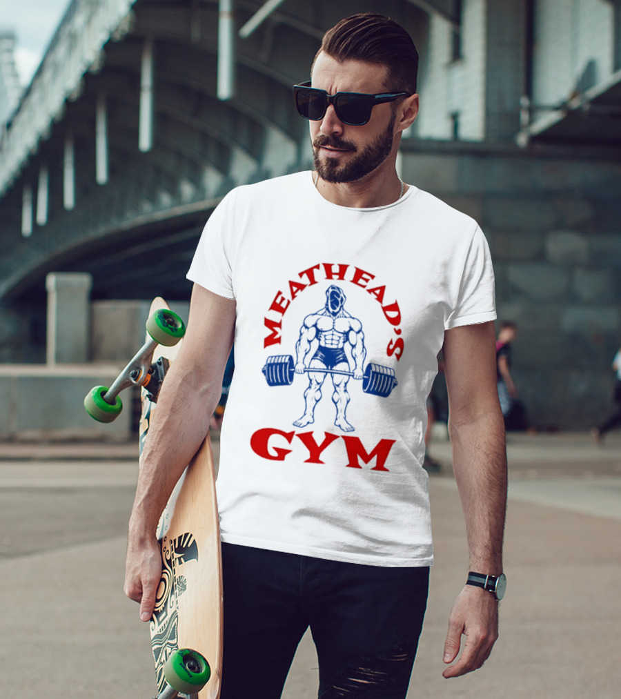 Meathead's Gym Bodybuilder Weightlifter Icon Bold Powerlifting Strength T-Shirt