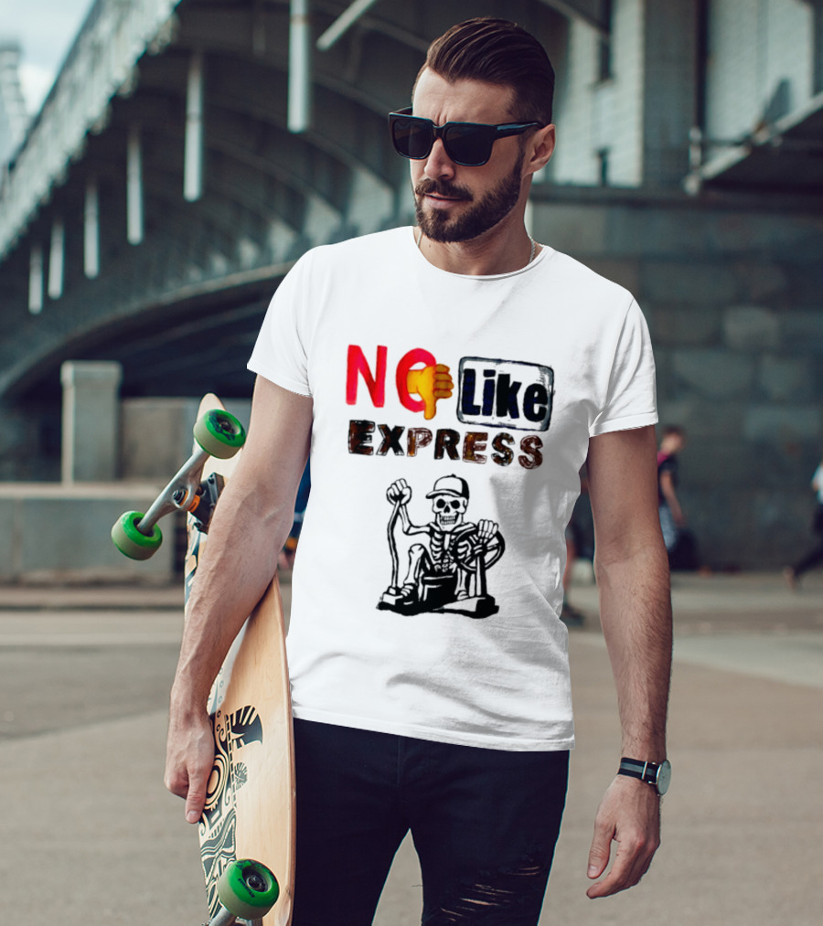 NO Like Express Skeleton Thumbs Down T-Shirt