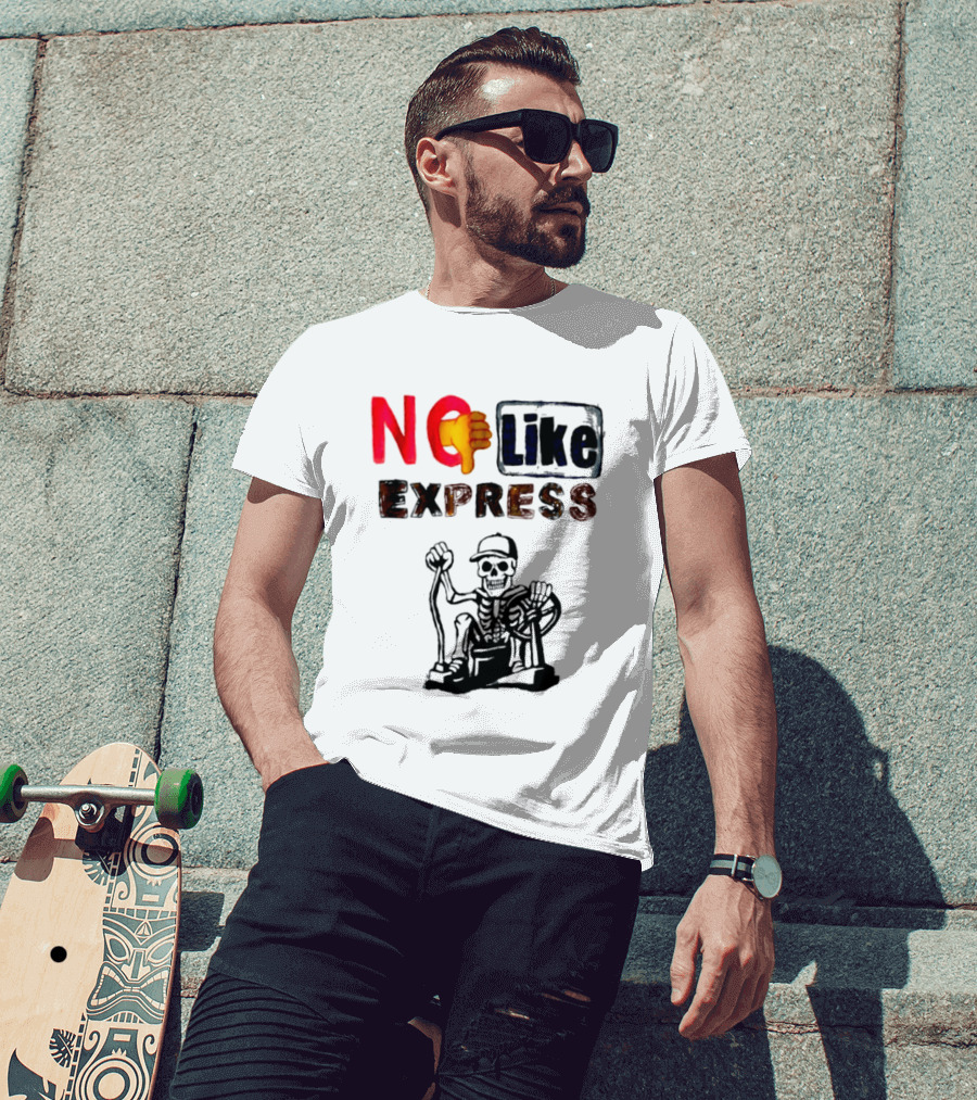 NO Like Express Skeleton Thumbs Down T-Shirt