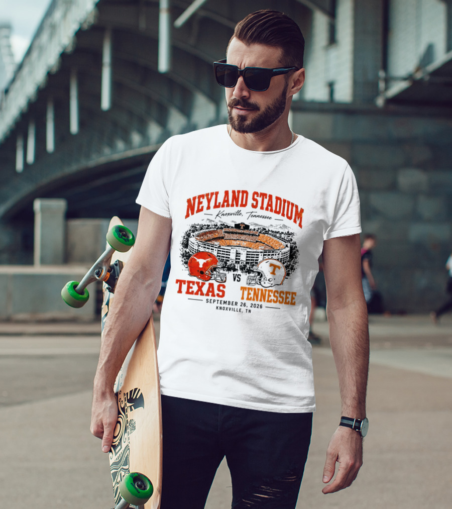 Neyland Stadium Knoxville Texas Vs Tennessee September 26 2026 Matchup T-Shirt