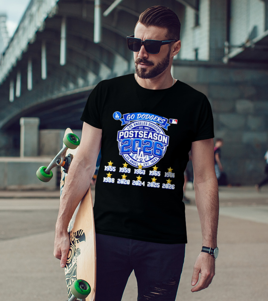 Los Angeles Dodgers 2026 Postseason Champs Ten Time Winners Est 1883 T-Shirt