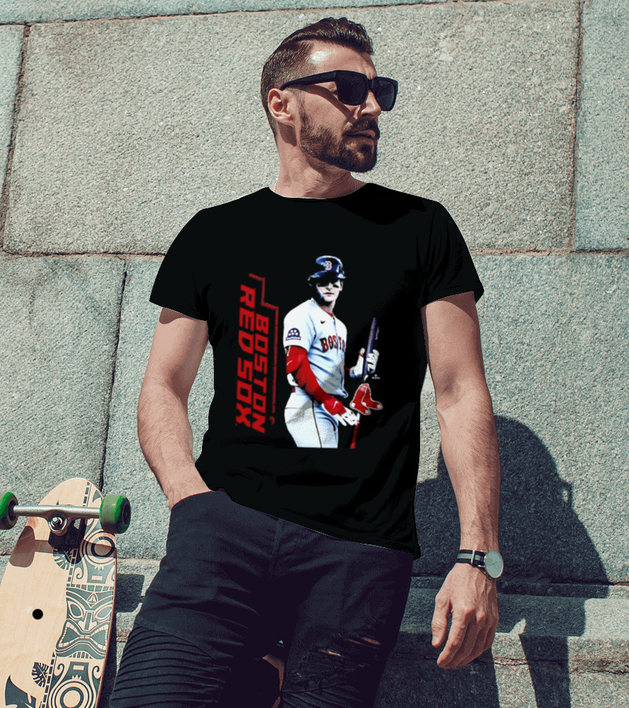 Roman Anthony Boston Red Sox MLB Player Swing Action T-Shirt
