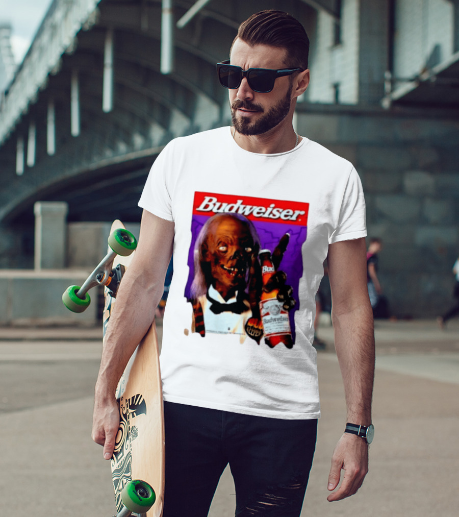 Budweiser Bud Keeper Zombie Halloween Beer Bottle Advertisement T-Shirt
