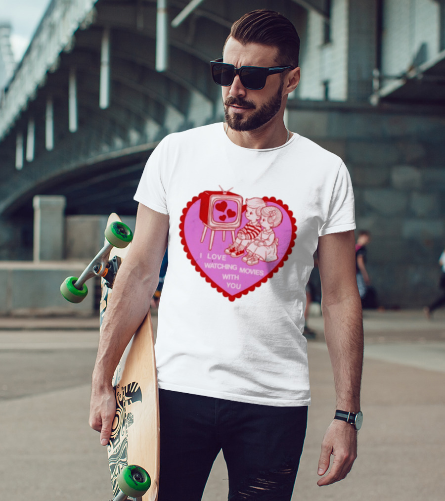 Valentine Heart TV Love Ing Movies With You Kids T-Shirt