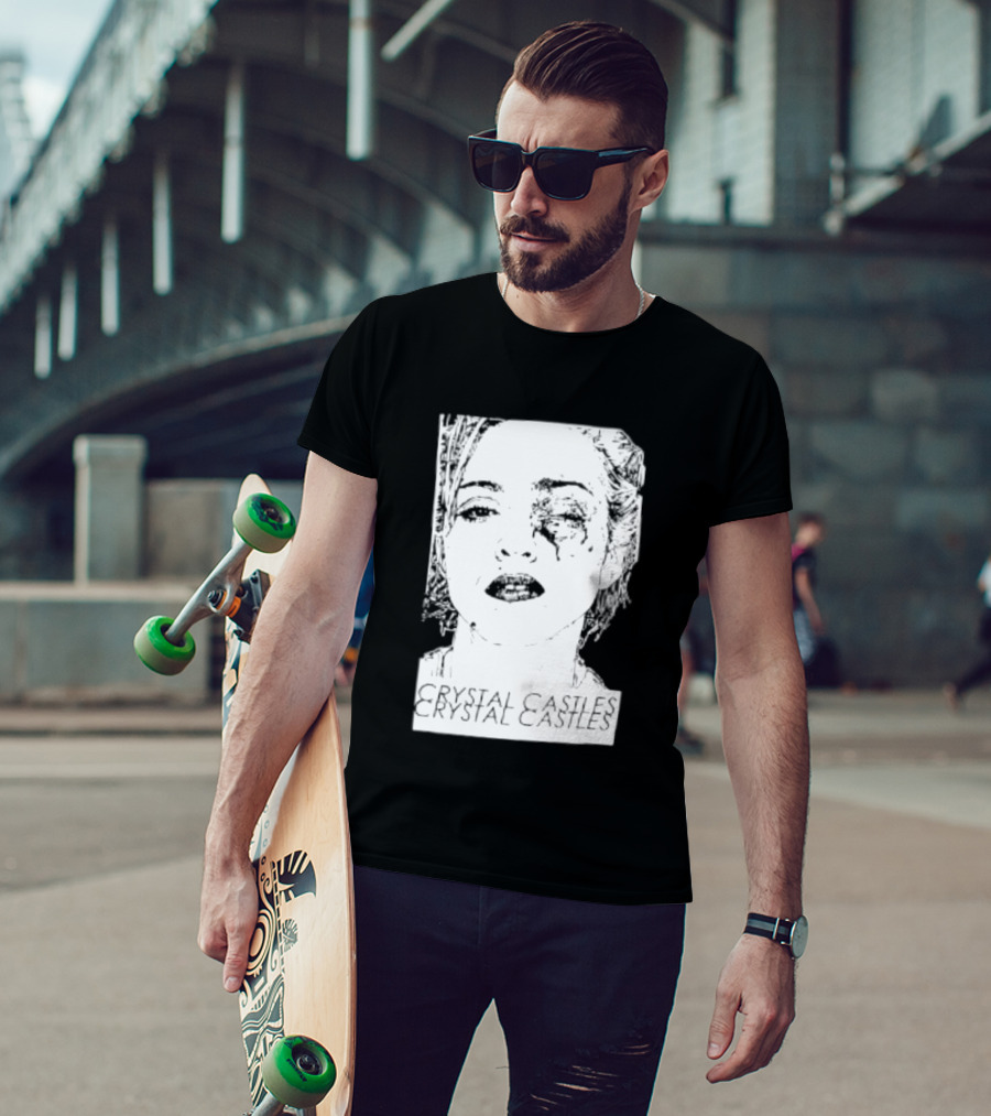 Crystal Castles Electronic Alice Glass Monochrome T-Shirt