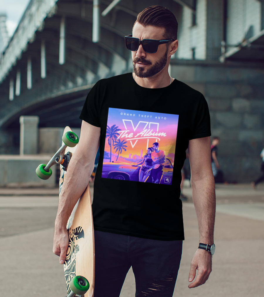 Grand Theft Auto VI The Album 2026 Retro Sunset Vibes T-Shirt