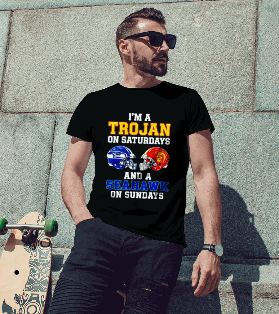 I’m A USC Trojans On Saturdays And A Seattle Seahawks On Sundays T-Shirt