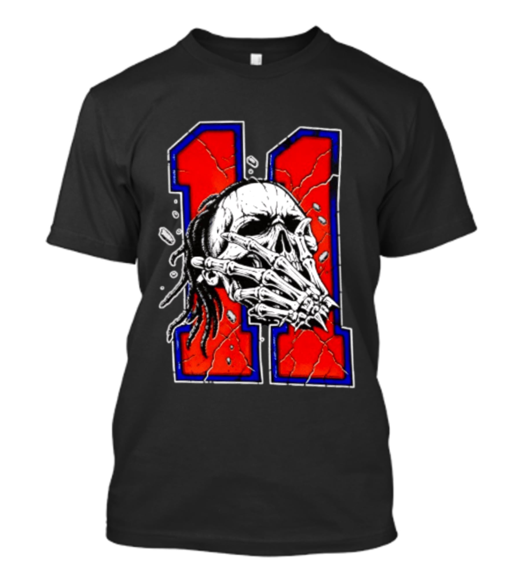 New York Knicks Jalen Brunson Captain Clutch Skull Number 11 T-Shirt