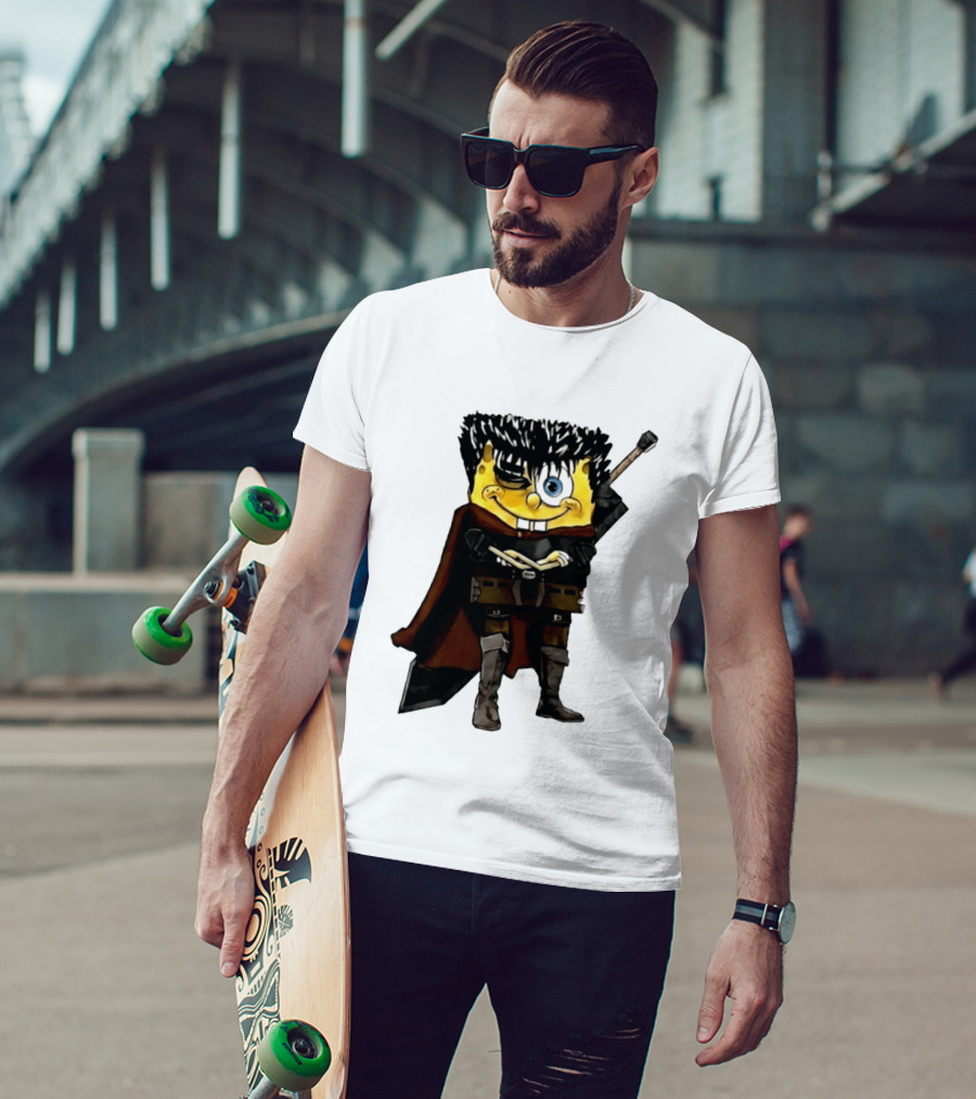 SpongeBob X Berserk Guts Crossover SpongeGuts SquarePants Character Mashup T-Shirt