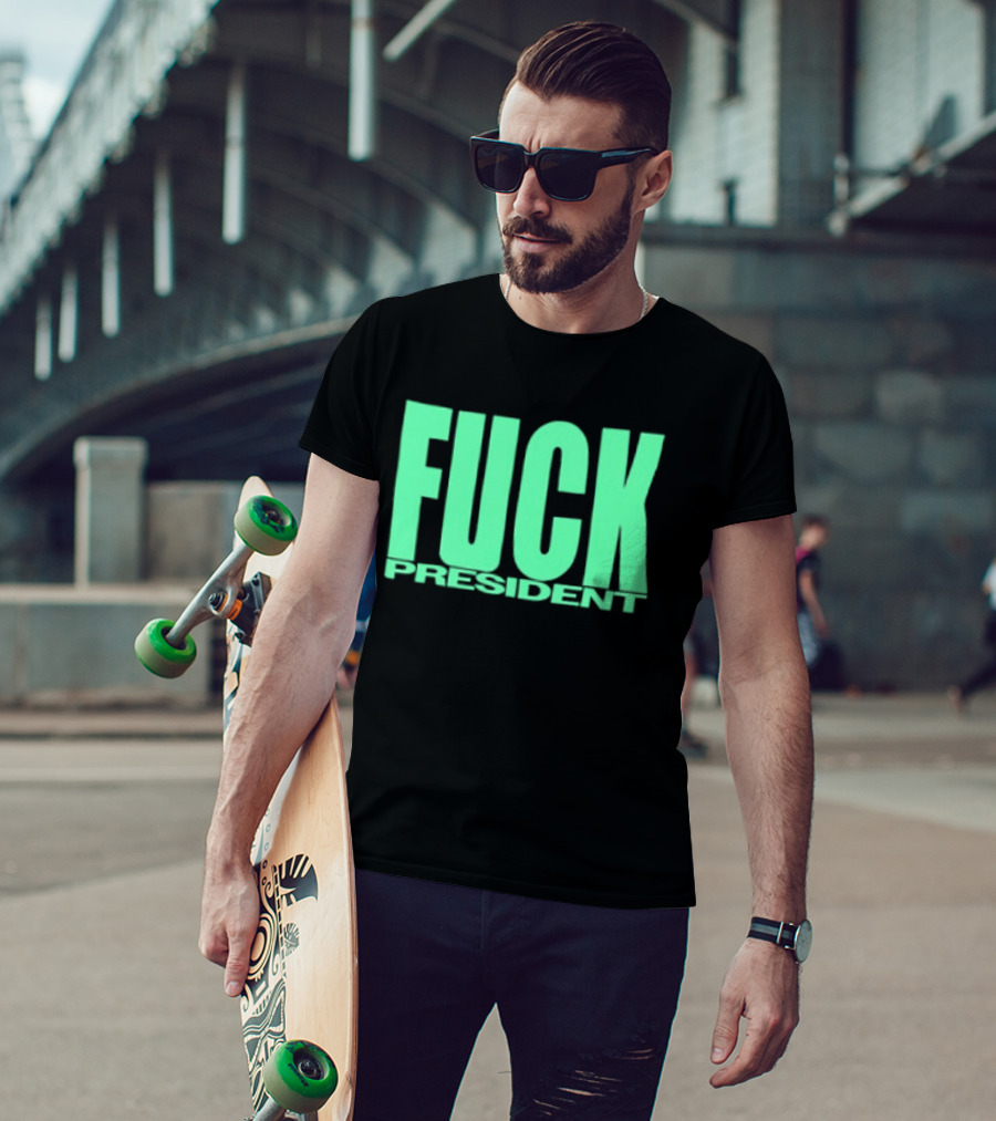 Fuck President Twitching Tongues Louder Than President 2 Sided T-Shirt