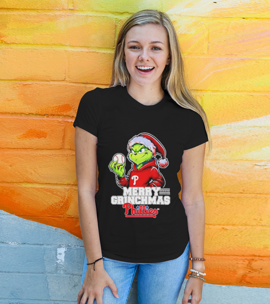 Merry Grinchmas Philadelphia Phillies Baseball Christmas 2026 T-Shirt