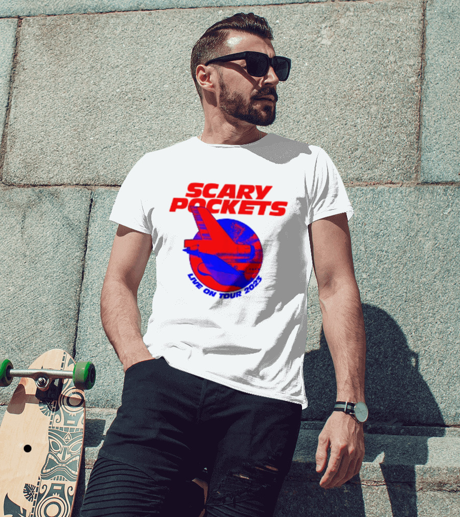 Scary Pockets Live On Tour 2023 Bold Red Airplane T-Shirt