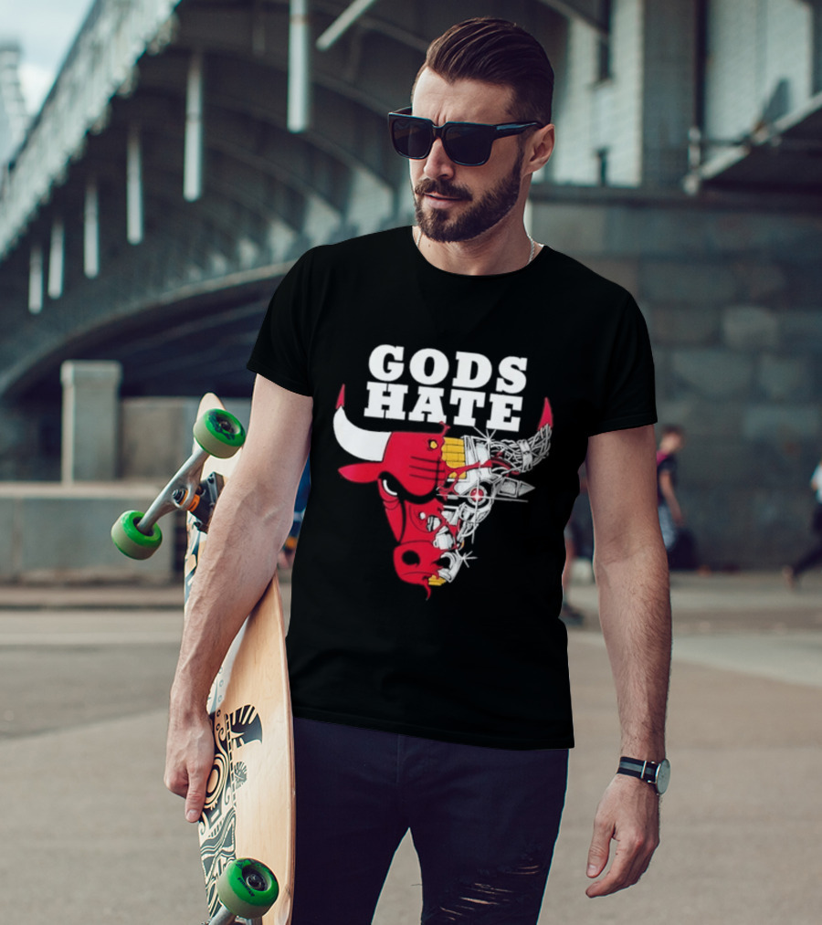 Gods Hate Bulls Collaboration Red Bull Skull T-Shirt
