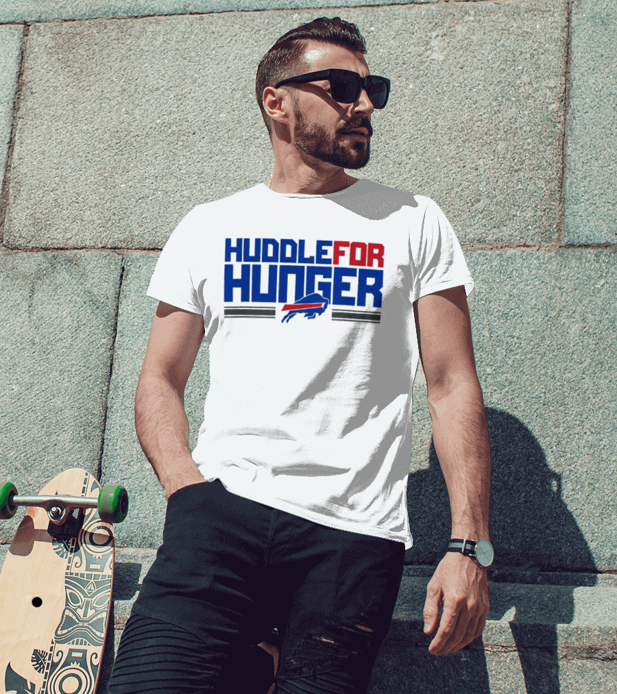 Buffalo Bills Huddle For Hunger Initiative With Joe Brady T-Shirt