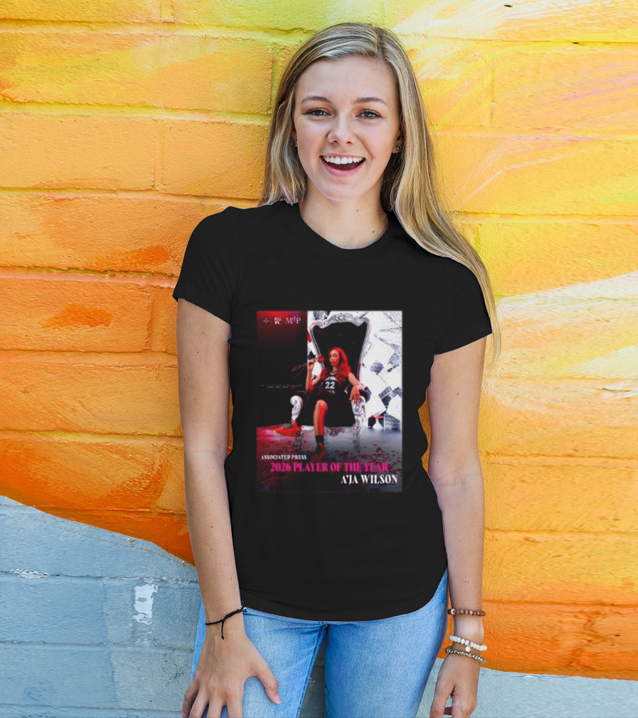Las Vegas Aces A'ja Wilson 2026 Player Of The Year Associated Press MVP All T-Shirt