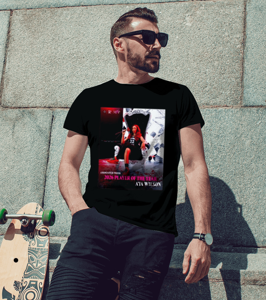 Las Vegas Aces A'ja Wilson 2026 Player Of The Year Associated Press MVP All T-Shirt