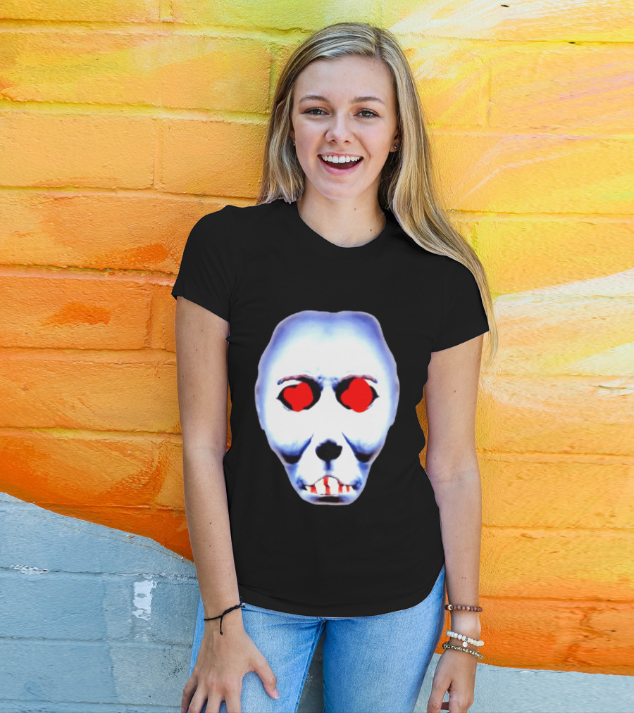 Creepy Alien Face With Red Eyes And Bread Teeth Surrealistic T-Shirt
