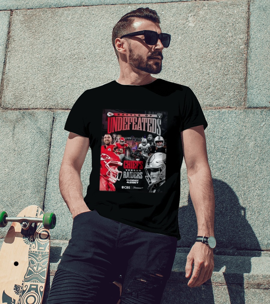 Kansas City Chiefs Vs Las Vegas Raiders Battle Of Undefeated 2026 NFL Showdown CBS Sunday 4:25ET T-Shirt