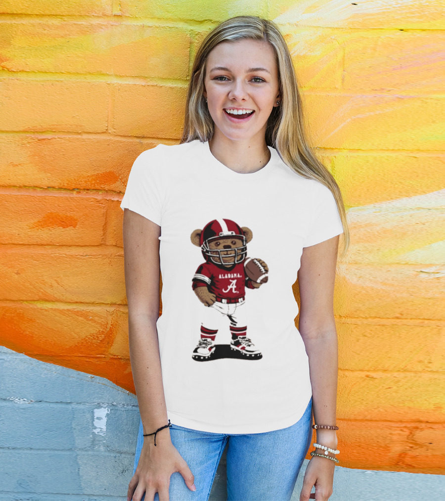 Alabama Crimson Tide 2026 Teddy Bear Football NCAA Team Spirit T-Shirt