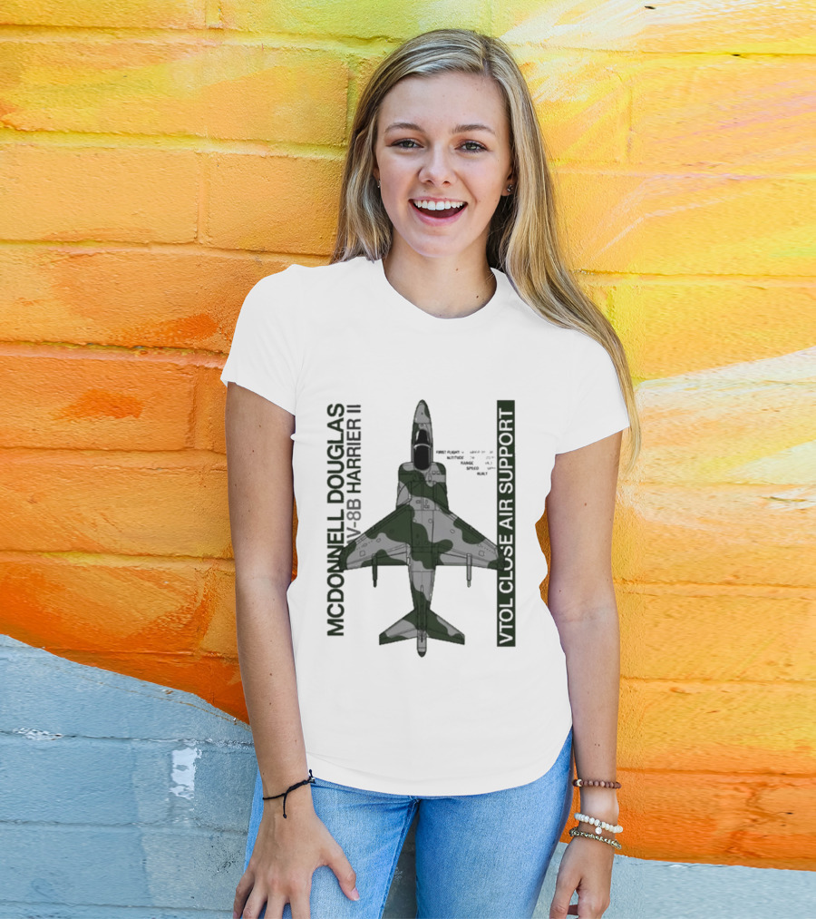 McDonnell Douglas AV 8B Harrier II VTOL Close Air Support T-Shirt