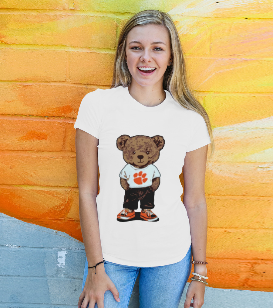 Clemson Tigers 2026 NCAA Bear Graphic With Paw Print T-Shirt