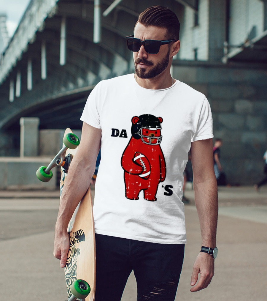 Da Bears Football Bear Helmet Holding Football T-Shirt