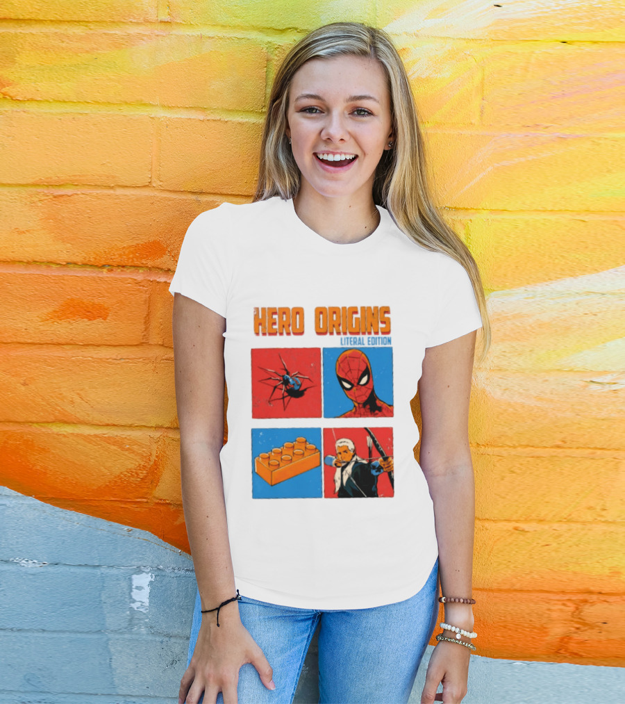 Hero Origins Spider Man Literal Edition Block Archer Spider T-Shirt