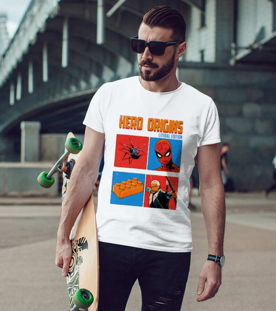 Hero Origins Spider Man Literal Edition Block Archer Spider T-Shirt