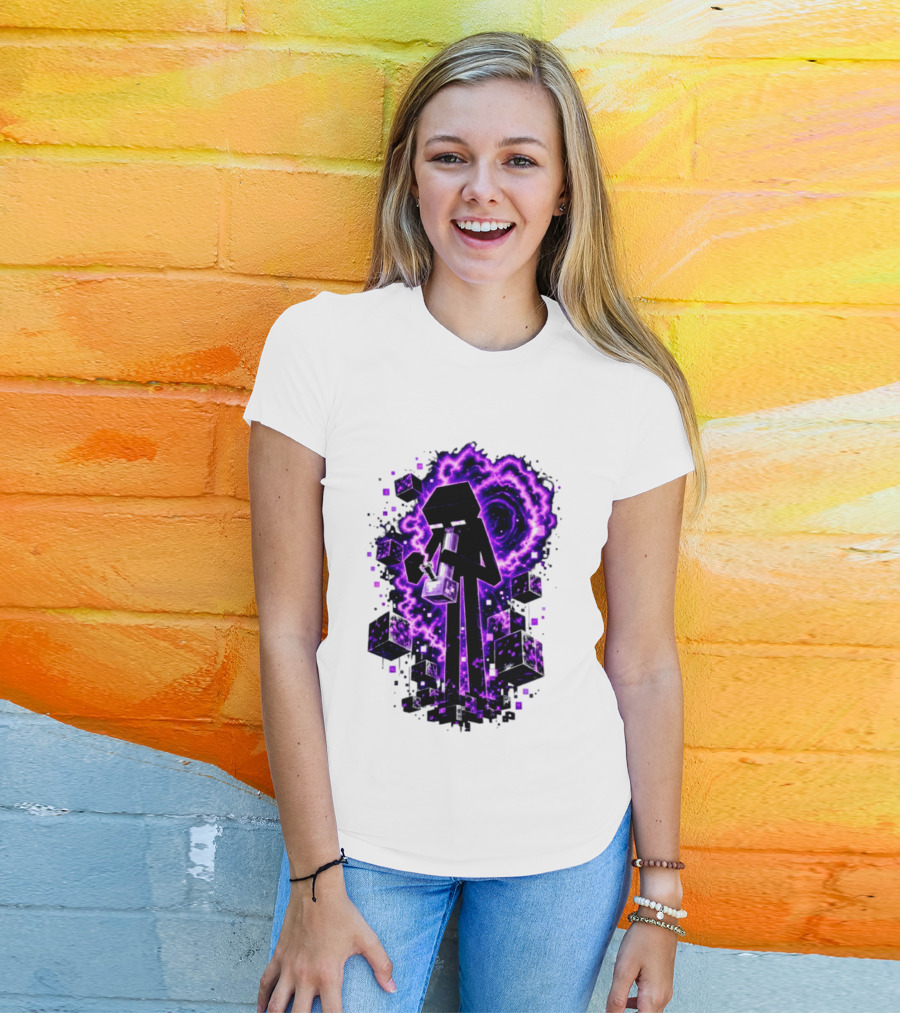 Enderman Purple Vortex Bong Villain Gaming T-Shirt