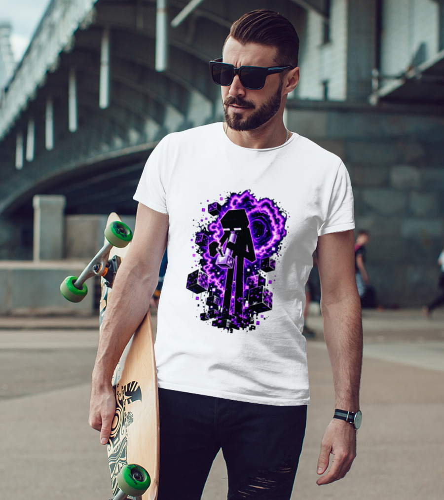 Enderman Purple Vortex Bong Villain Gaming T-Shirt