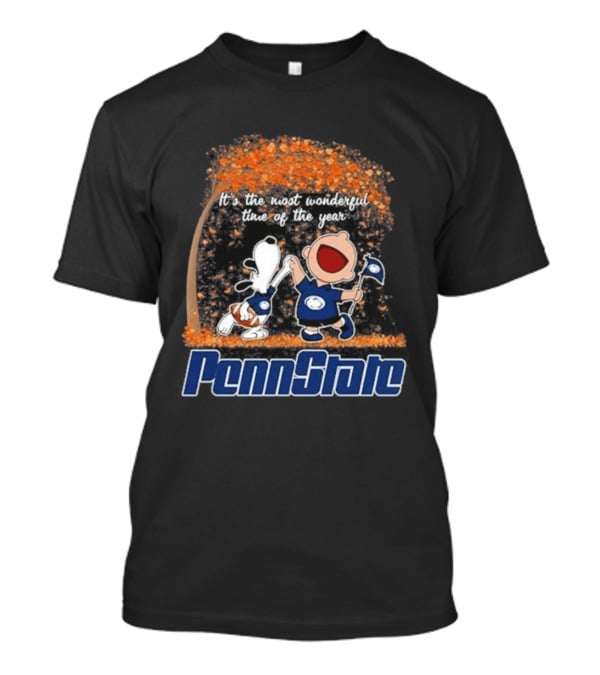 Penn State Nittany Lions Snoopy Charlie Brown Dancing It's The Most Wonderful Time Of The Year T-Shirt