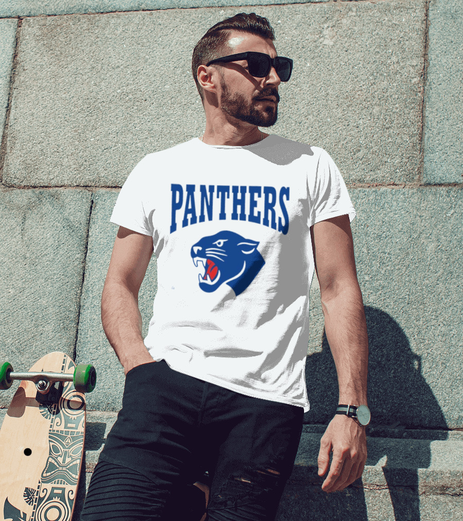 PANTHERS Carolina Football Iconic Blue Roaring T-Shirt