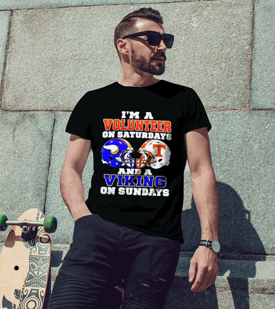 I'm A Volunteer On Saturdays And A Viking On Sundays Helmet Football T-Shirt