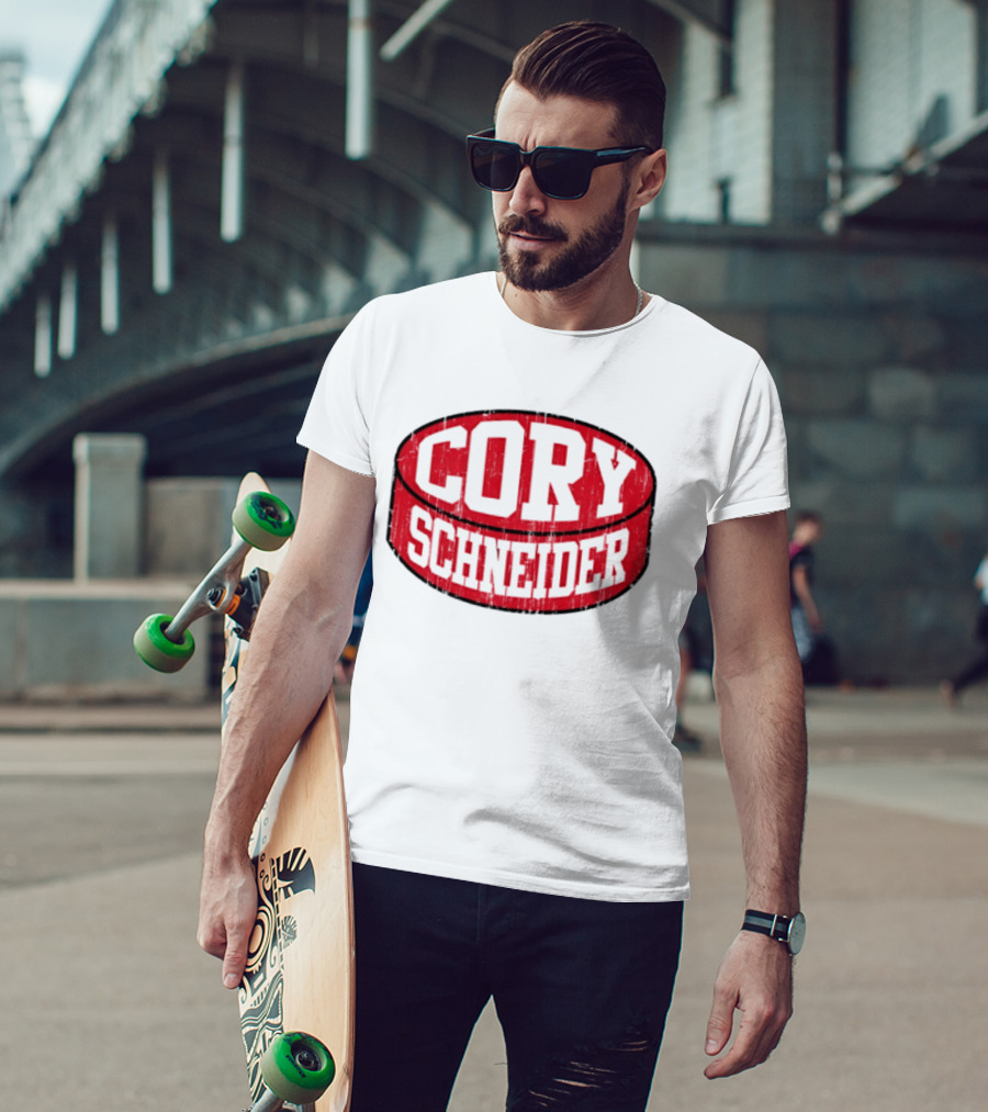 Cory Schneider New Jersey Devils Puck Red T-Shirt