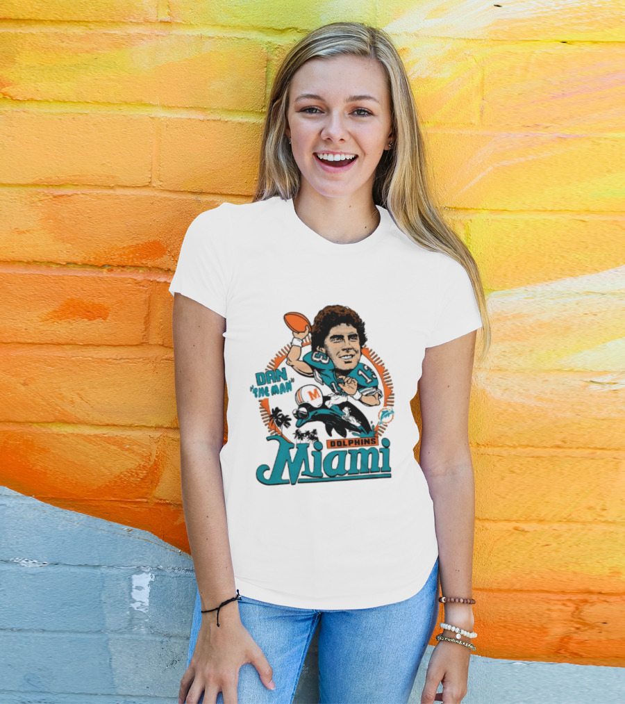 Dan Marino Miami Dolphins Dan The Man Caricature Football Miami T-Shirt