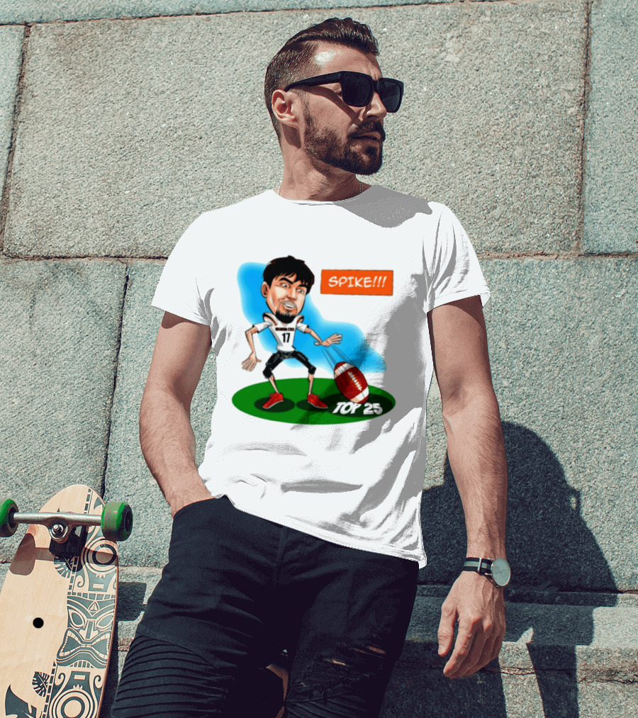 Drew Mestemaker Oklahoma State Football Spike Top 25 Player Caricature T-Shirt