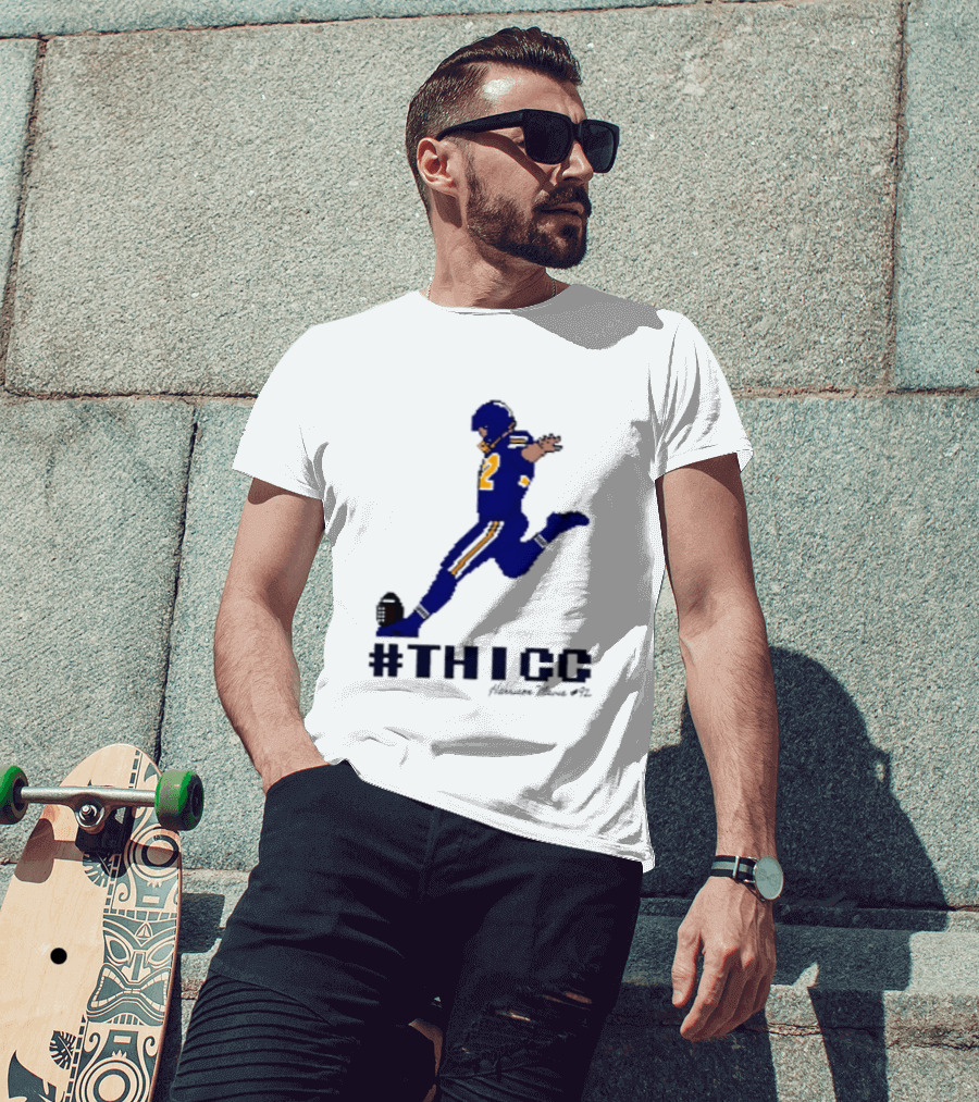 Harrison Mevis 92 Los Angeles Rams Thicc Kicker Football Pixel T-Shirt