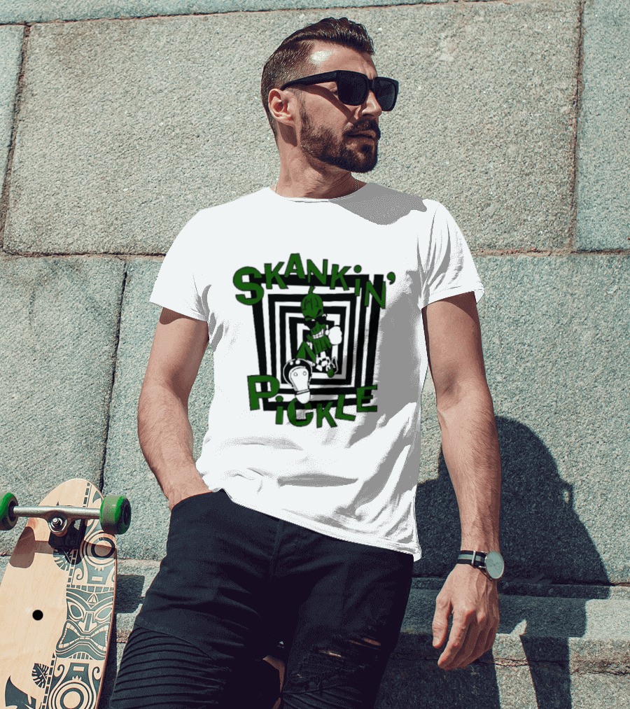 Skankin' Pickle Band Ska Punk Music Iconic Pickle And Spirals T-Shirt