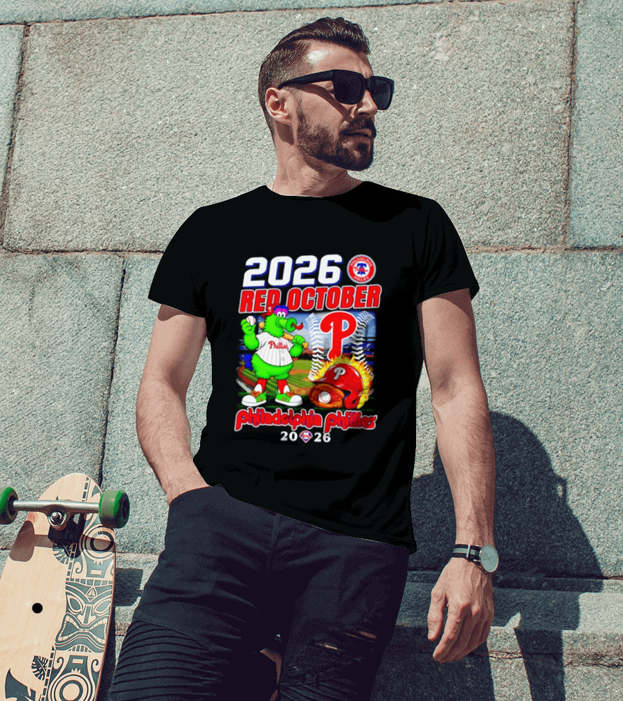2026 Red October Philadelphia Phillies Phanatic P Phillies Baseball T-Shirt