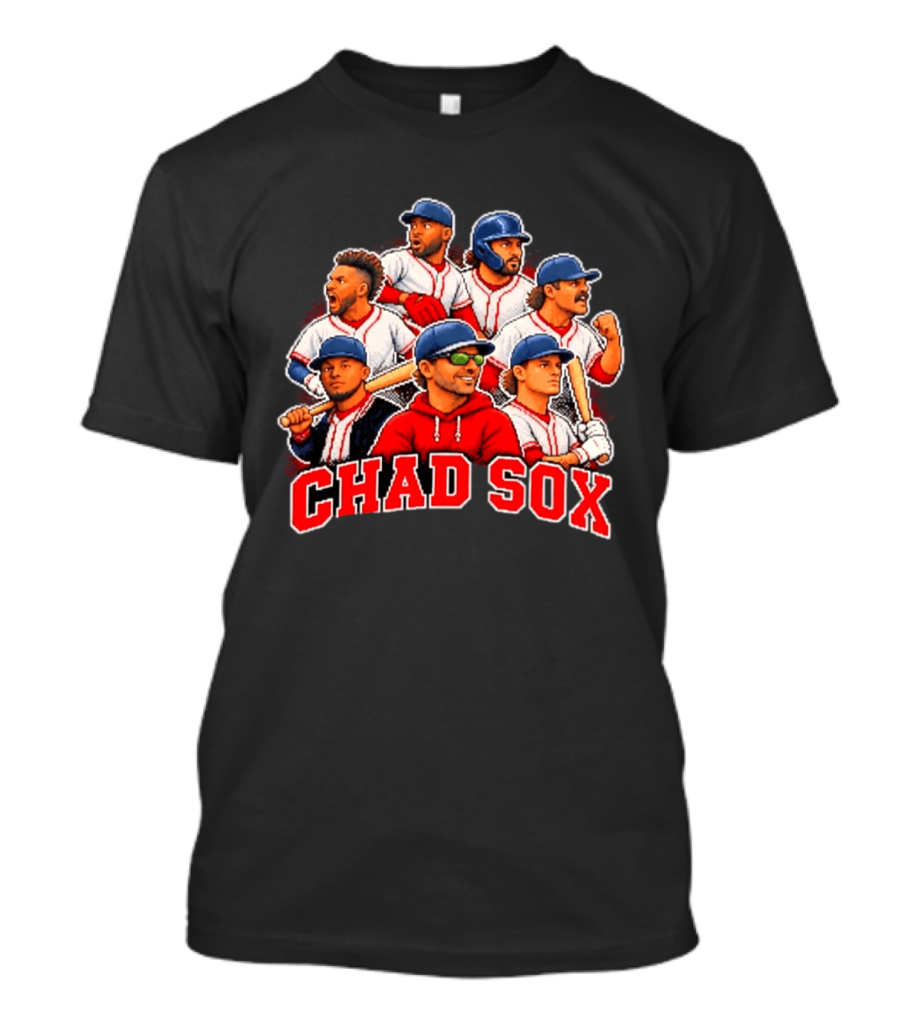 Chad Sox Boston Red Sox Team Collage Players T-Shirt