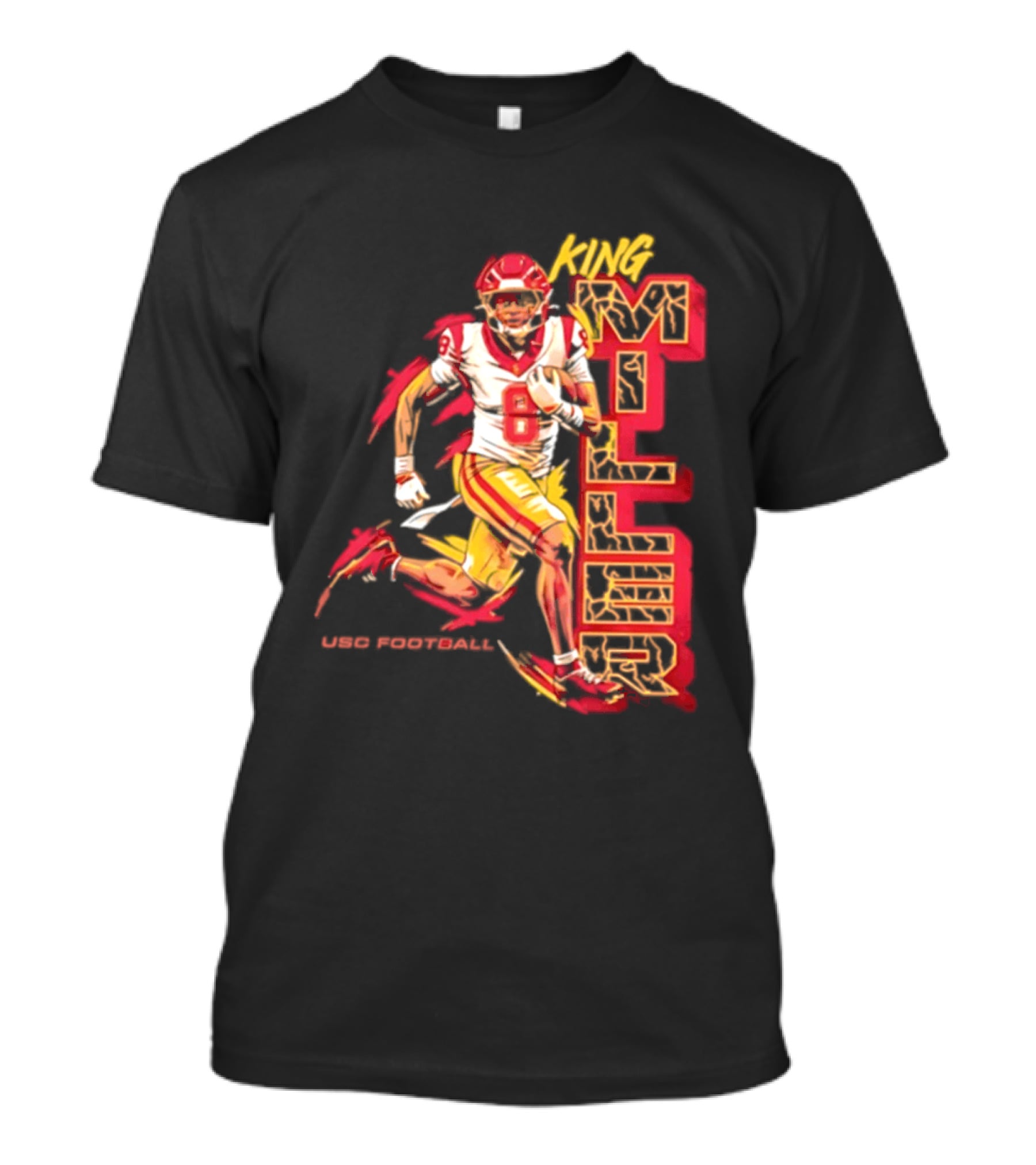 King Miller USC Trojans NCAA Football Player 8 Back Pedaling T-Shirt