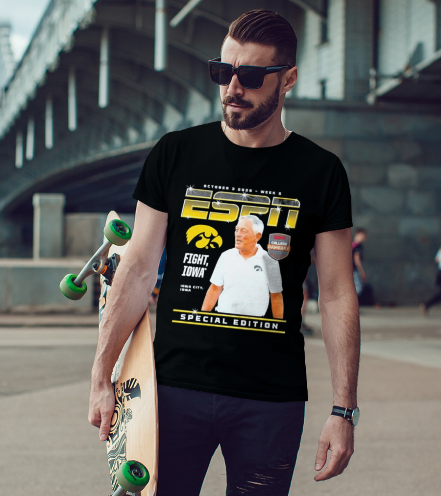 October 3 2026 Week 3 ESPN Iowa Hawkeyes Kirk Ferentz College Gameday Special Edition Fight Iowa T-Shirt