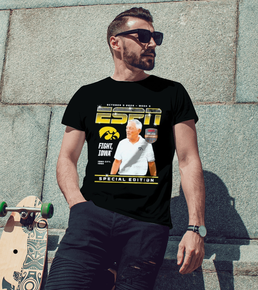 October 3 2026 Week 3 ESPN Iowa Hawkeyes Kirk Ferentz College Gameday Special Edition Fight Iowa T-Shirt
