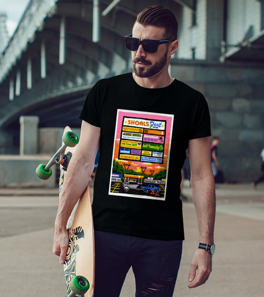 ShoalsFest 2026 October 3 4 Jason Isbell Drive By Truckers Jeff Tweedy Florence AL McFarland Park T-Shirt