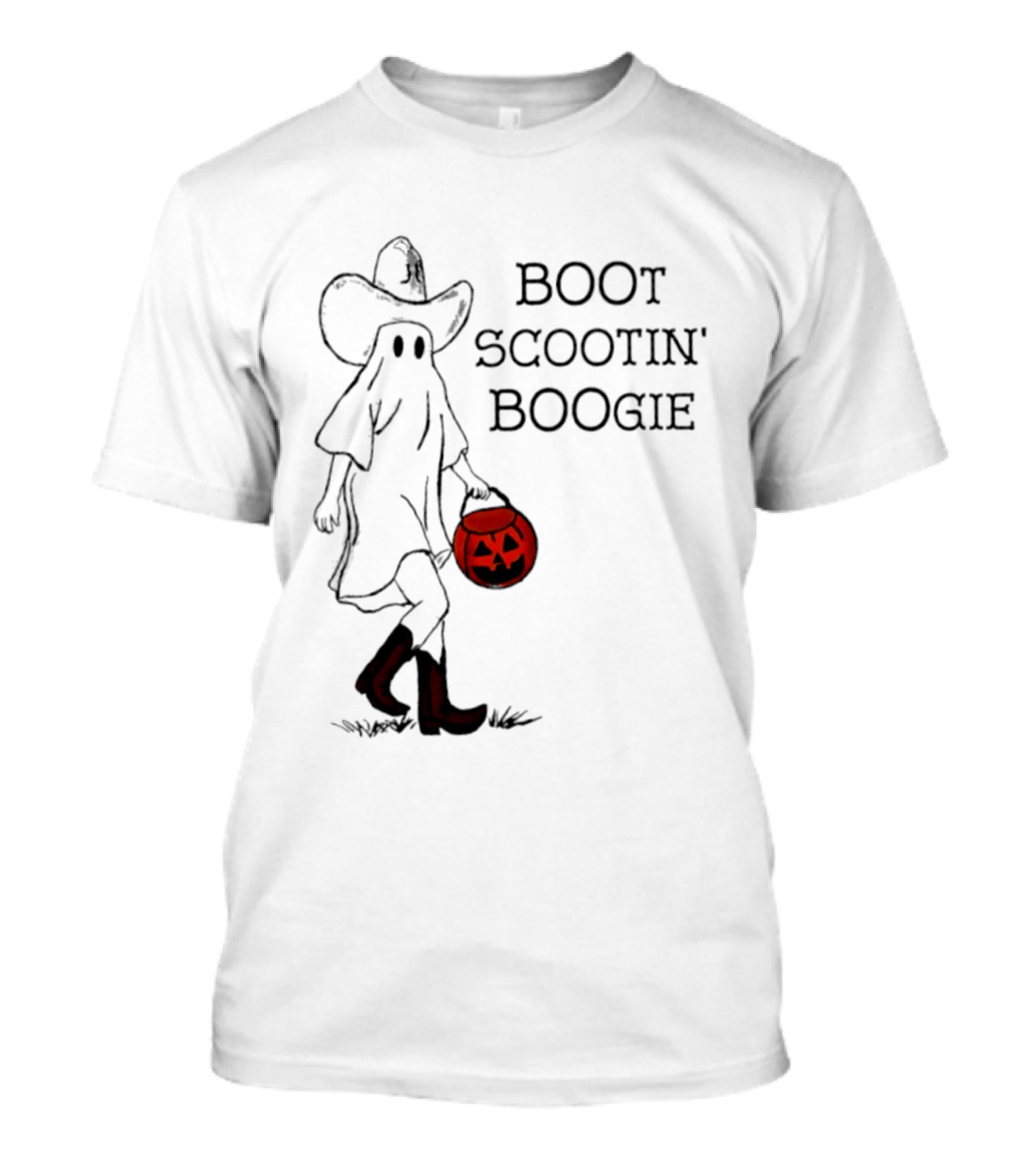 Boot Scootin' Boogie Ghost Cowgirl Halloween Trick Or Treat T-Shirt