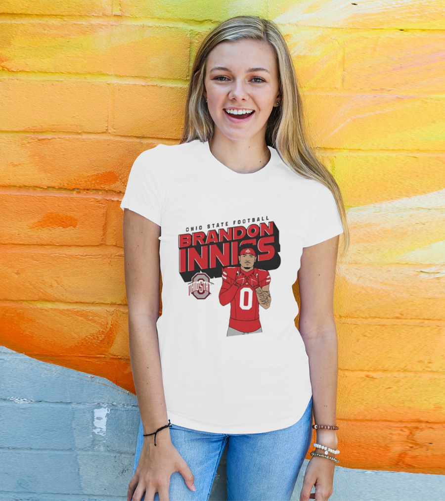 Ohio State Football Brandon Inniss Number 0 Ohio State T-Shirt