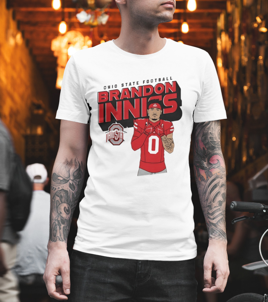 Ohio State Football Brandon Inniss Number 0 Ohio State T-Shirt